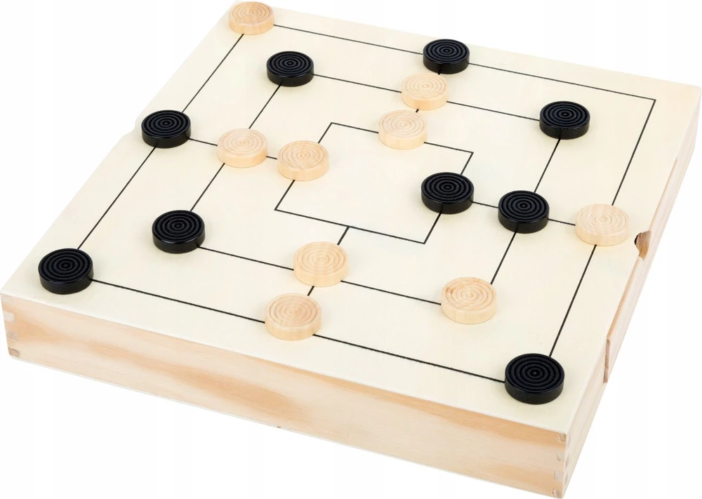 Small Foot Stalo žaidimų rinkinys 3 IN 1 (Draughts, Nine Men´s Morris, Šachmatai)