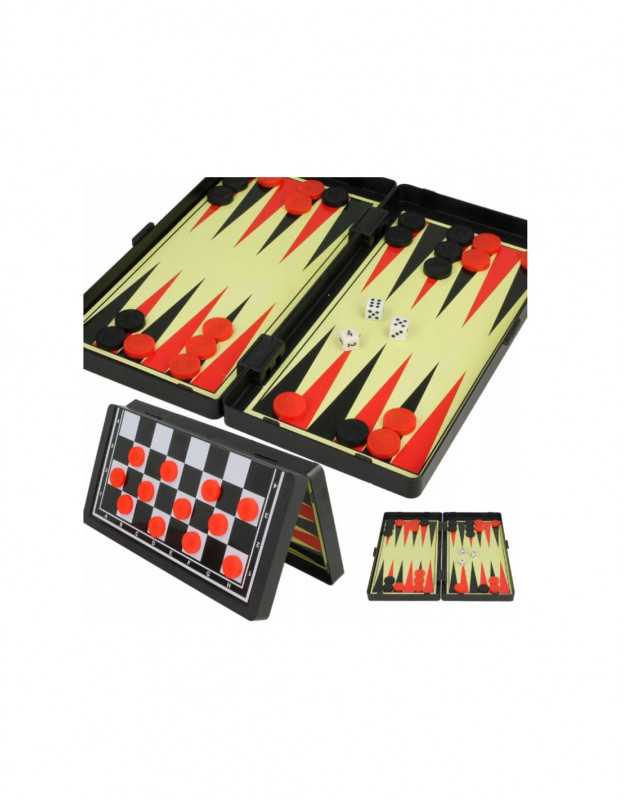 Malplay Magnetinių šaškių, šachmatų ir nardų rinkinys 3 in 1
