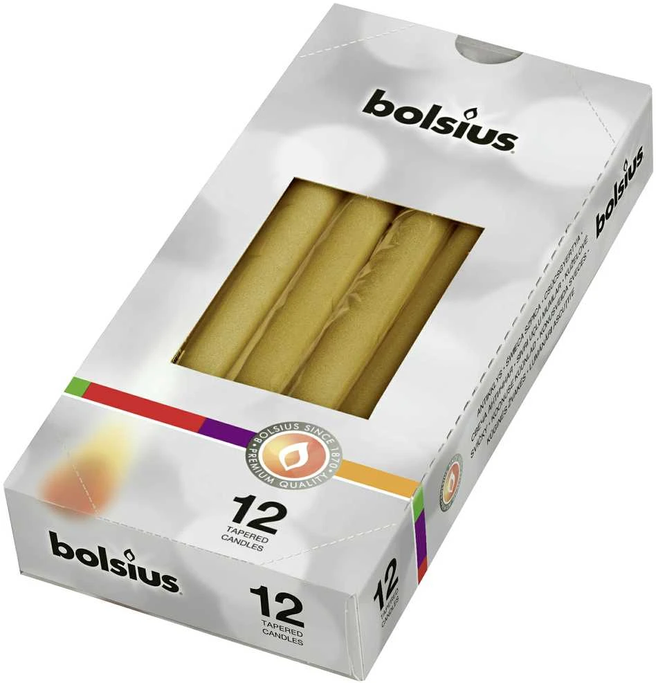 Stalo žvakės Bolsius 245x24mm aukso sp.