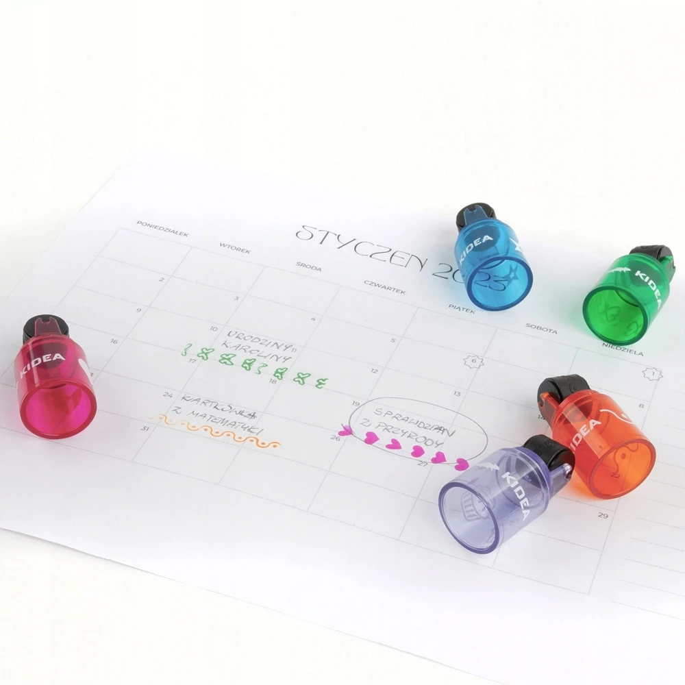 STAMP ROLLER KIDEA 5in1 antspaudai, spalvingi raštai užrašams