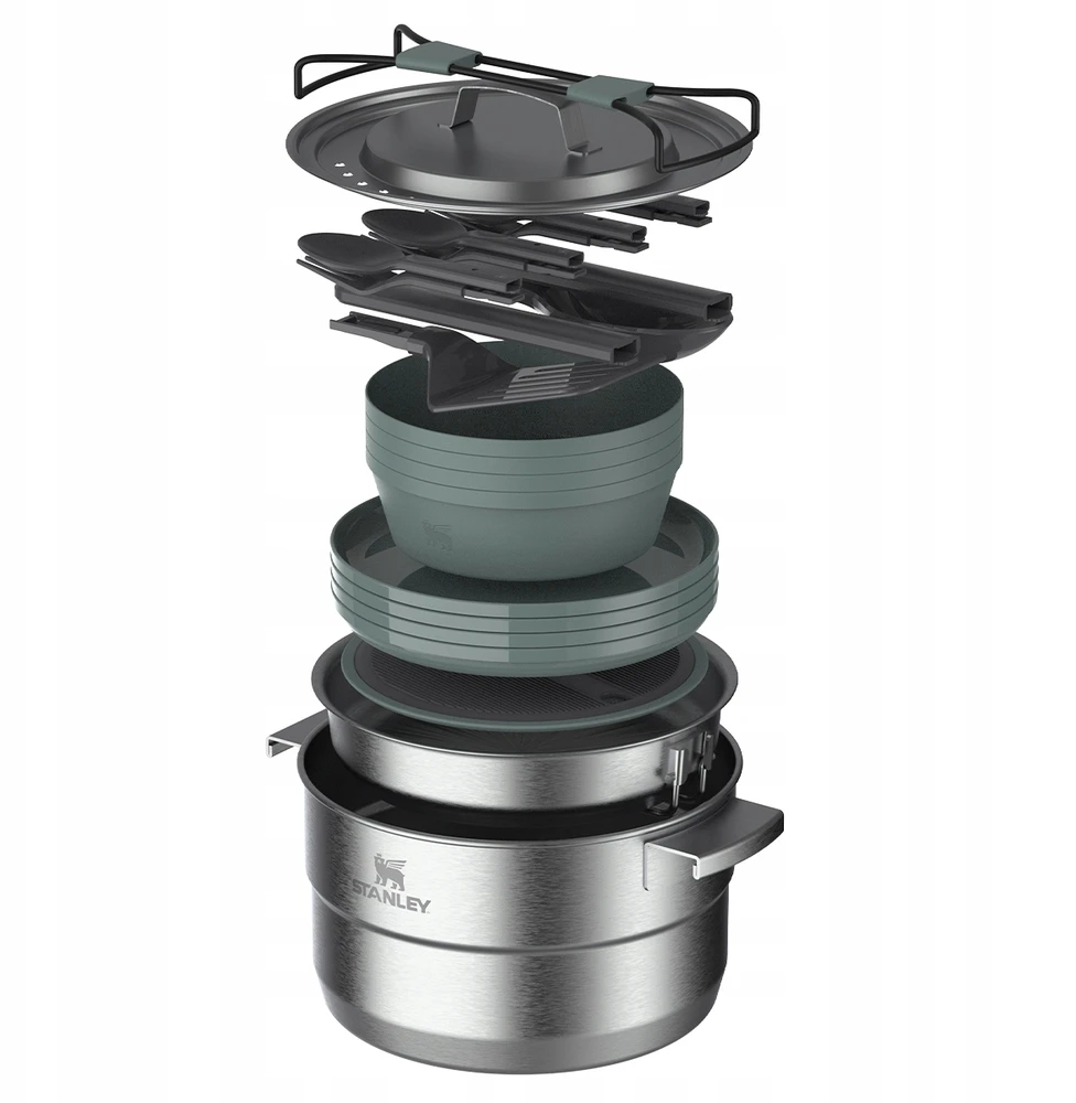 Stanley Stovyklavietės maisto ruošimo rinkinys Wildfare Core Full Serve Cookset 3,78L žalsvai pilka/tamsiai pilka