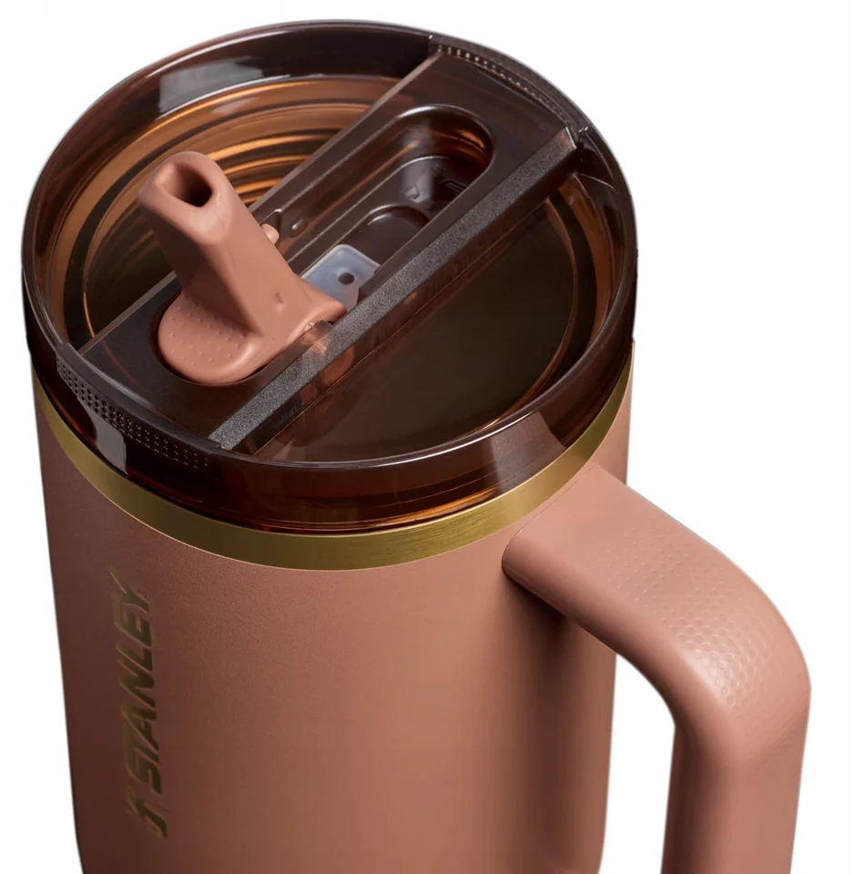 Stanley Thermal Mug kreminis/rudas mokas latte Straw Tumbler 1,18L