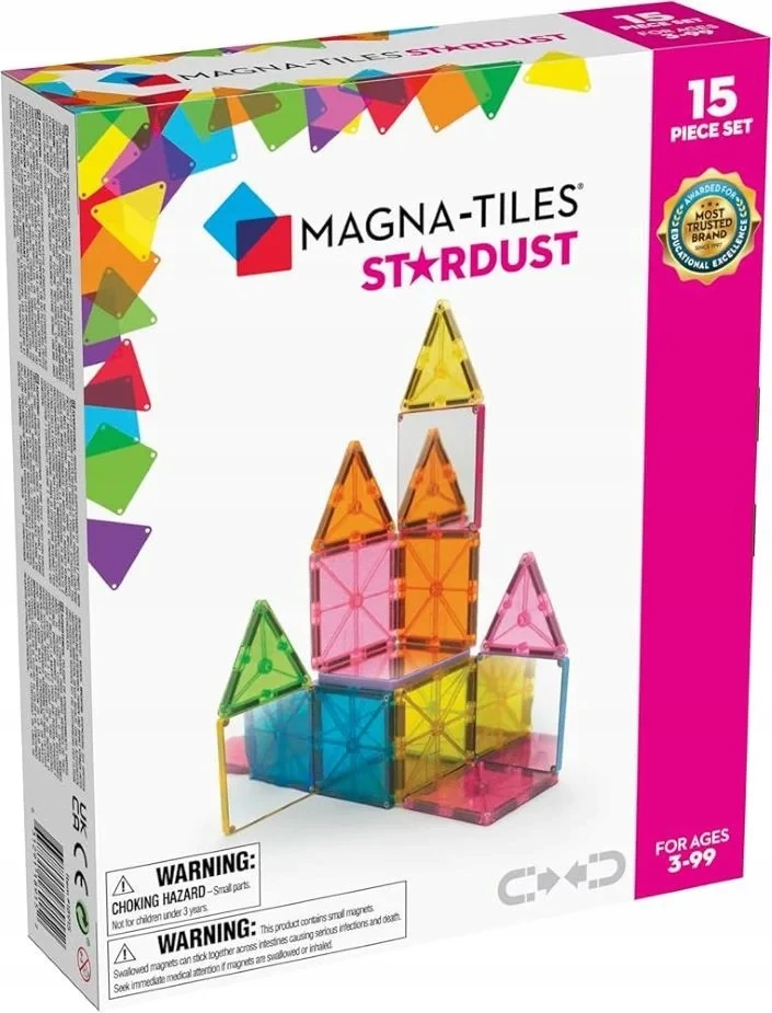 MAGNA-TILES Magnetinis konstruktorius „Žvaigždžių dulkės“, 15 det.