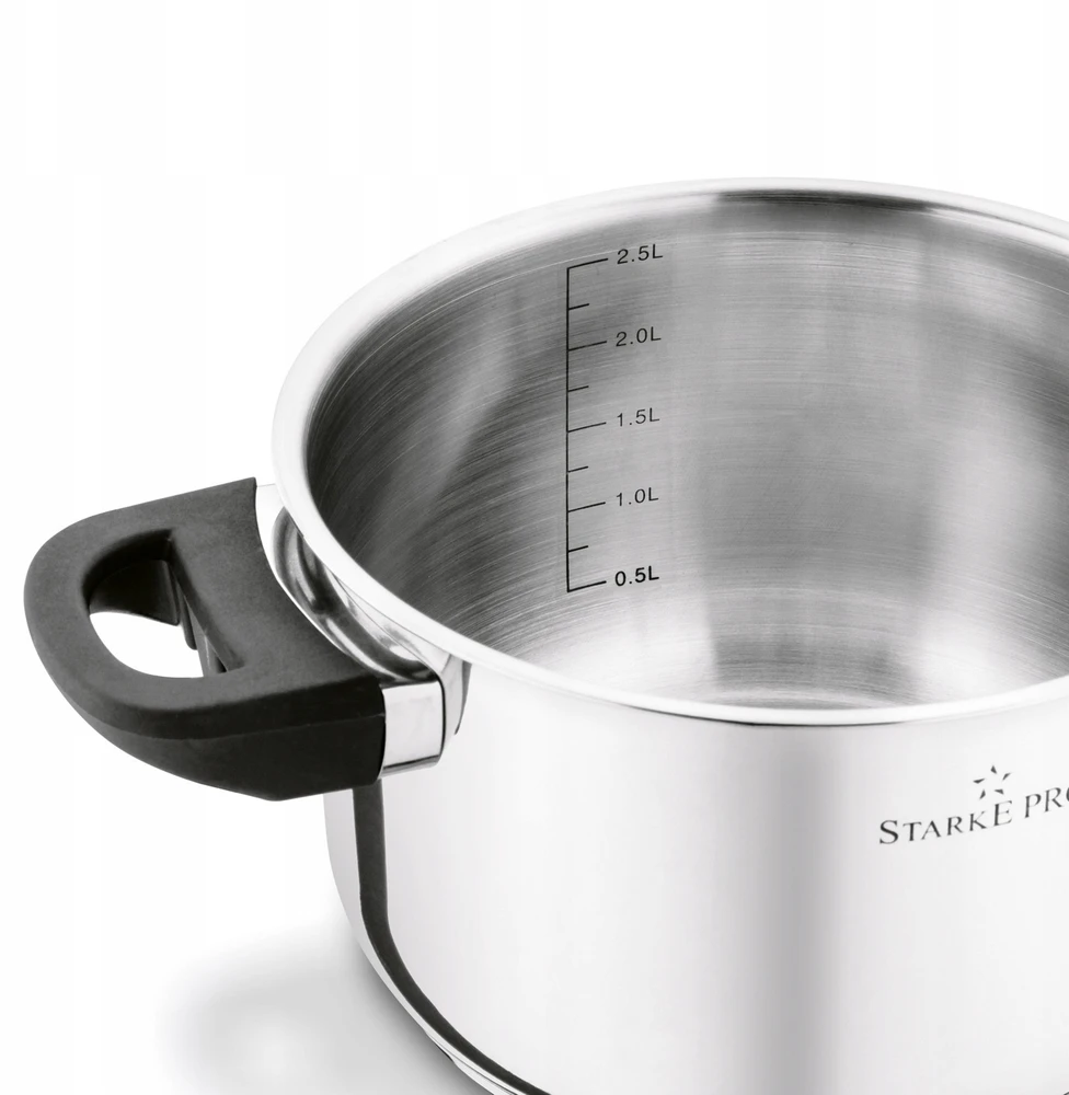Starke Pro Sante puodas 2,7l, 18cm, nerūdijančio plieno, su stikliniu dangčiu