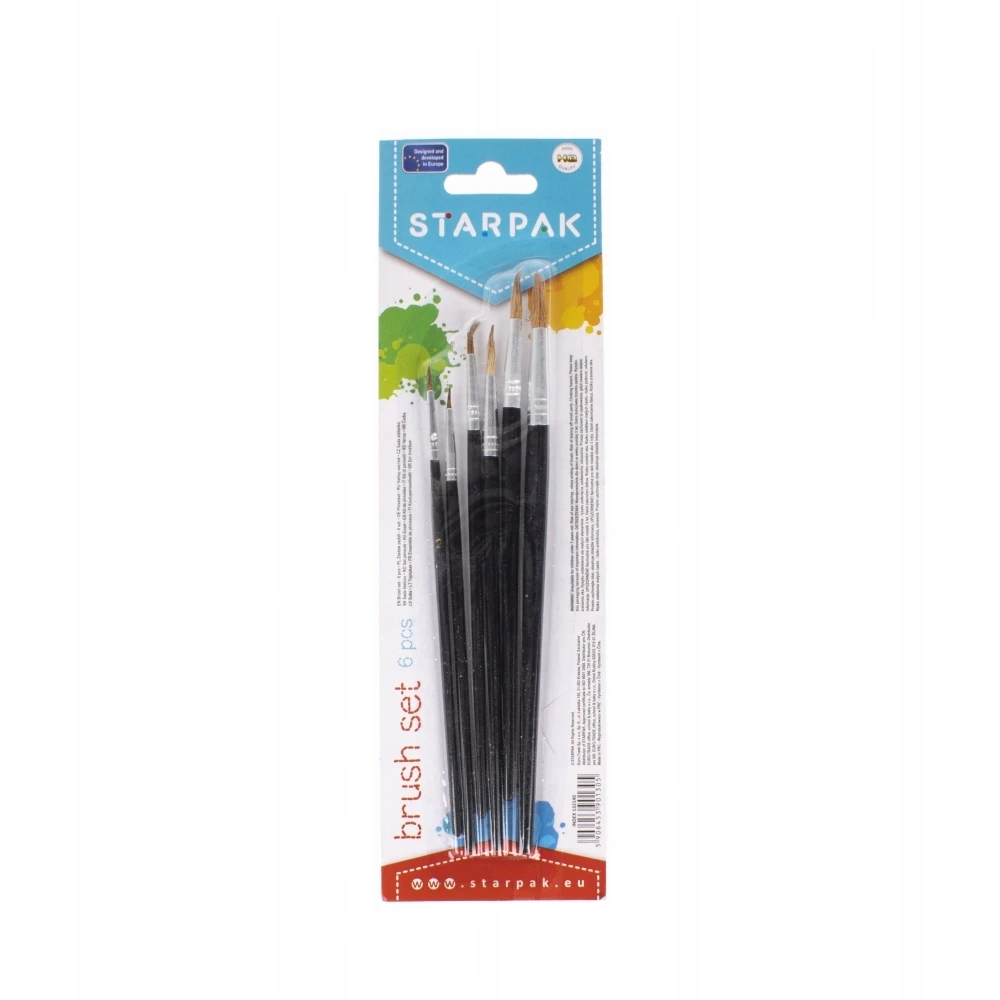 Starpak Apvalių teptukų rinkinys, 6 vnt.