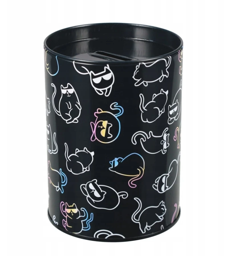 Starpak APVALUS METALINIS PIGGY BANKAS MERGAITEI KITTY KITTY HOLO