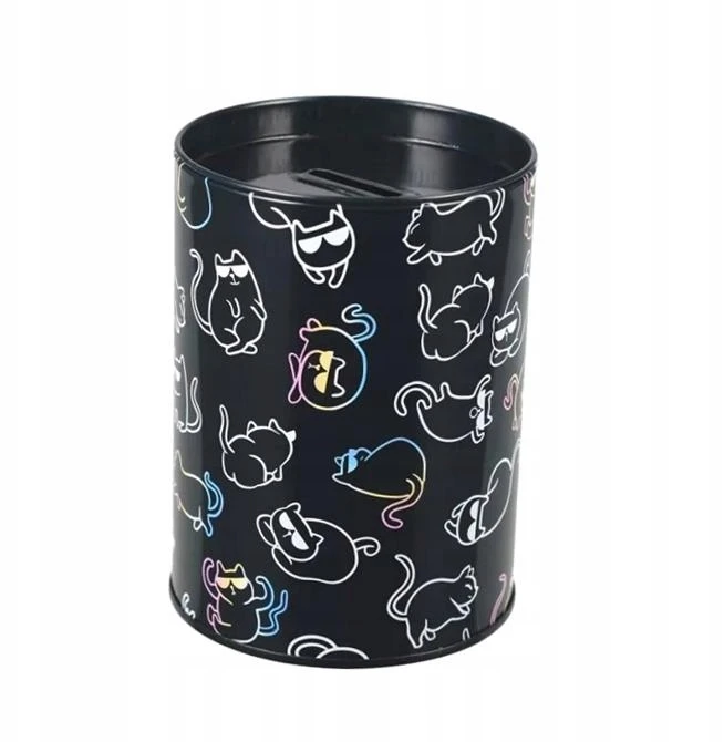 Starpak APVALUS METALINIS PIGGY BANKAS MERGAITEI KITTY KITTY HOLO