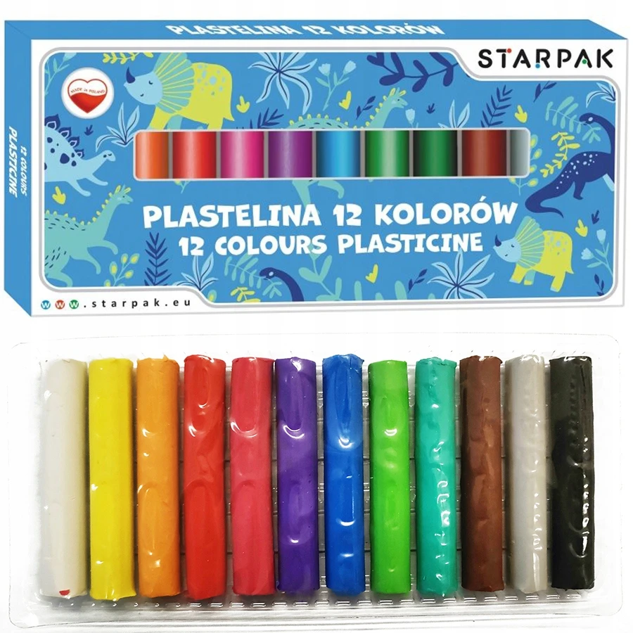 Starpak APVALUS PLASTICINE 12 INTENSYVIOS MOKYKLOS SPALVOS