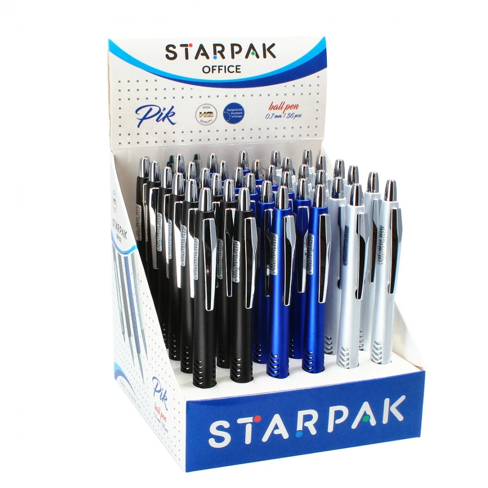 "StarPak" automatinis mokyklinis mėlynas rašiklis