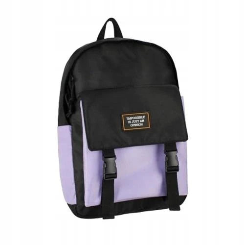 Starpak Didelis paauglių kuprinė su violetiniu motyvu, juoda-violetinė