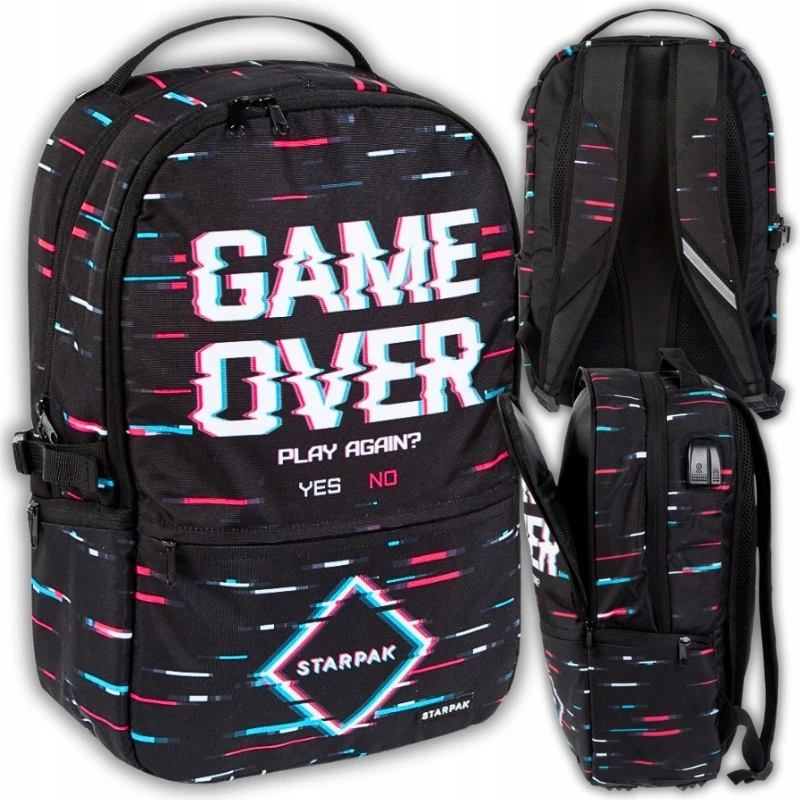 Starpak "game Over" jaunimo kuprinė, mokyklinė, kelioninė