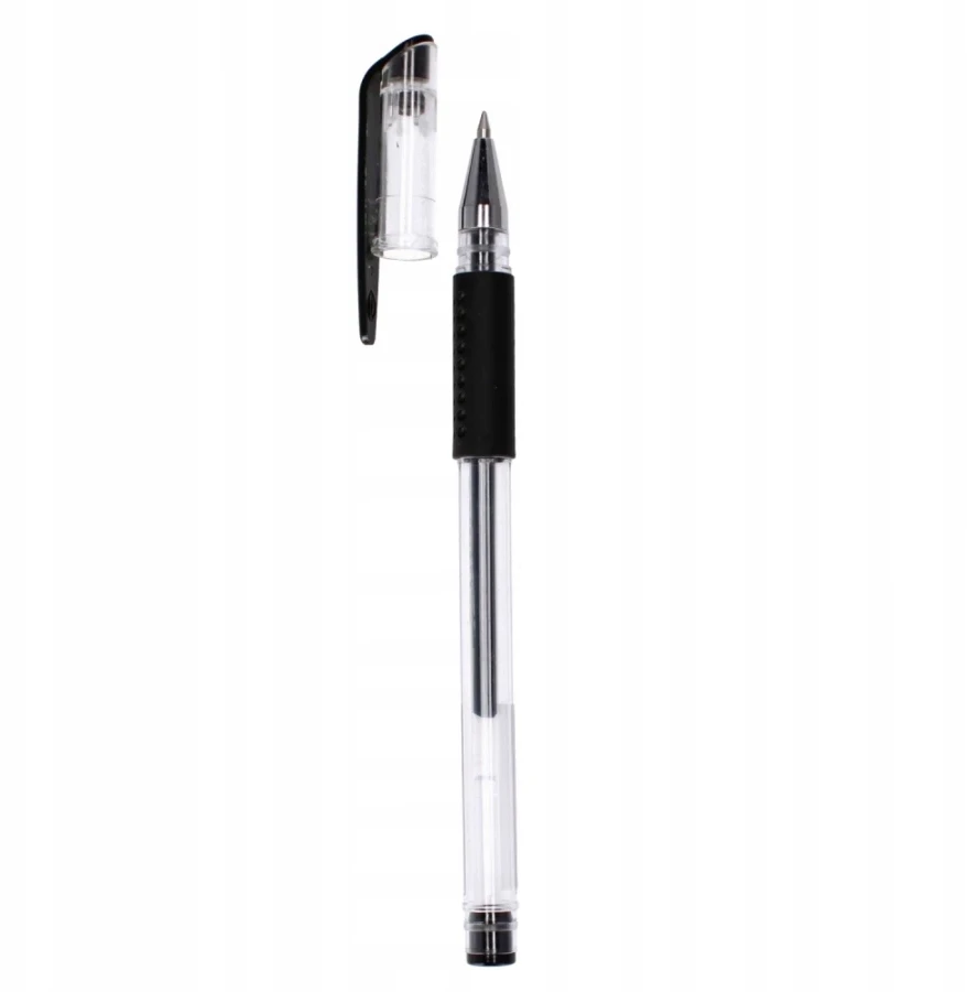 Starpak Gelinis rašiklis su guma, juodas, 0.5mm