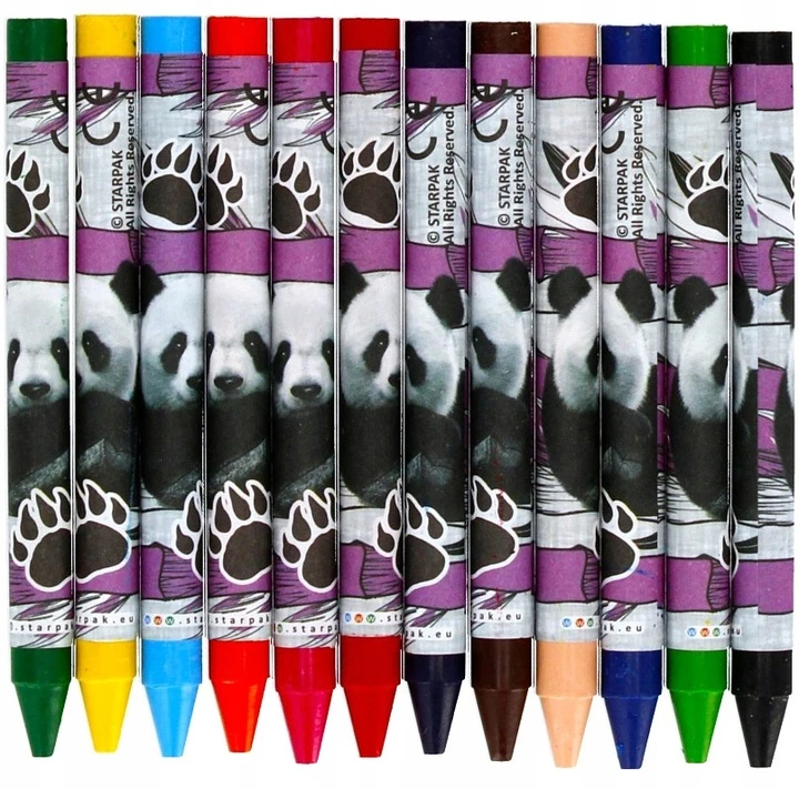Starpak Hello Panda vaško kreidelės, 12 spalvų