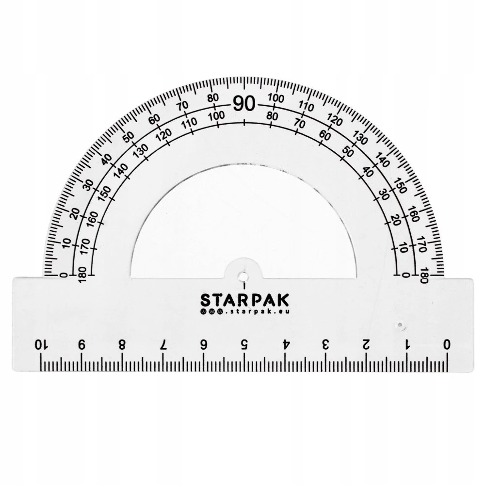 Starpak Kątomierz 180° su liniuku 10 cm, mokyklai