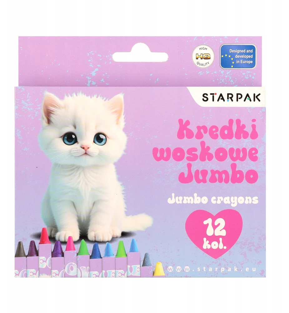 Starpak KREDKI WOSK JUMBO 12KOL KITTY STK PUD 12/48