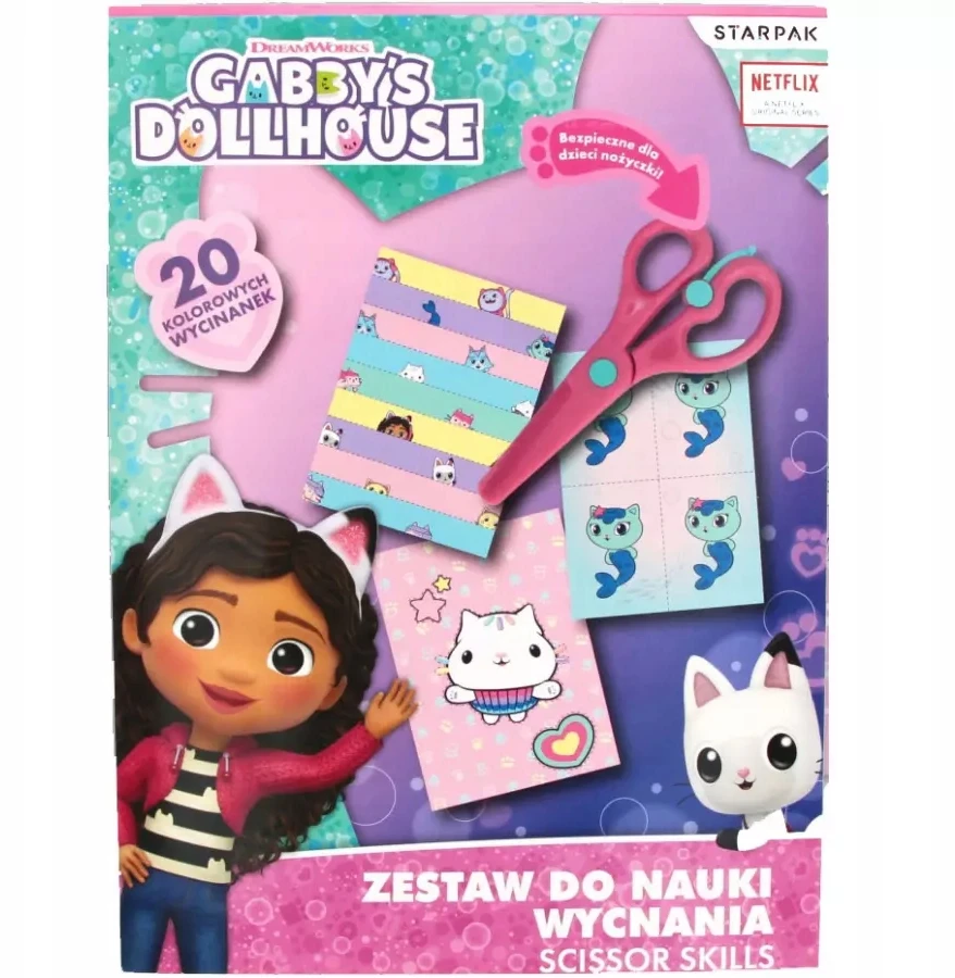 Starpak Kūrybinis rinkinys, skirtas mokytis kirpti A4 su Gabby S Dollhouse žirklėmis