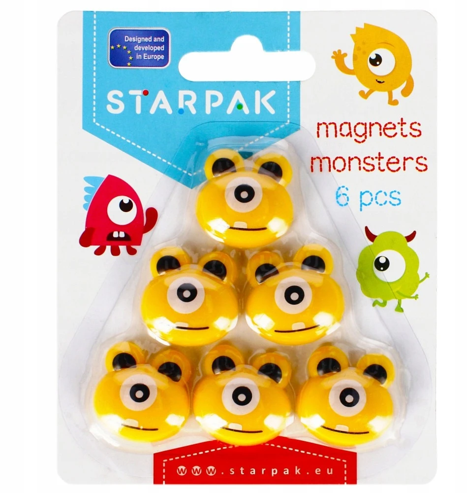 STARPAK magnesy POTWORKI na tablicę lodówkę 6 vnt