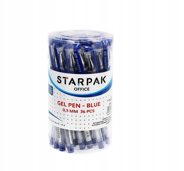 Starpak Mėlynas gelinis rašiklis su dangteliu, 0.5mm