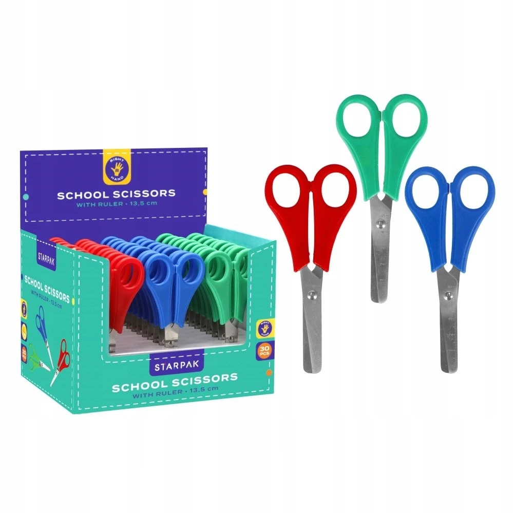 Starpak Metalinės mokyklinės žirklės su liniuote, 13,5 cm