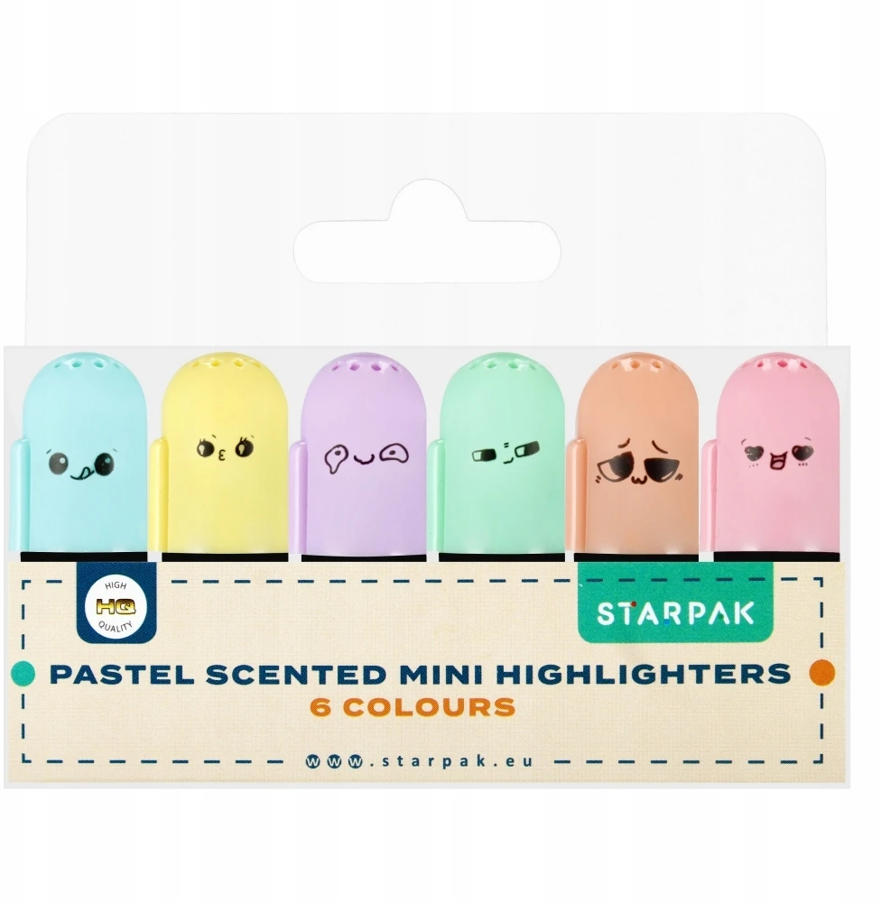 Starpak Mini kvepiantys pasteliniai paryškintuvai, rinkinys 6 vnt. biurui