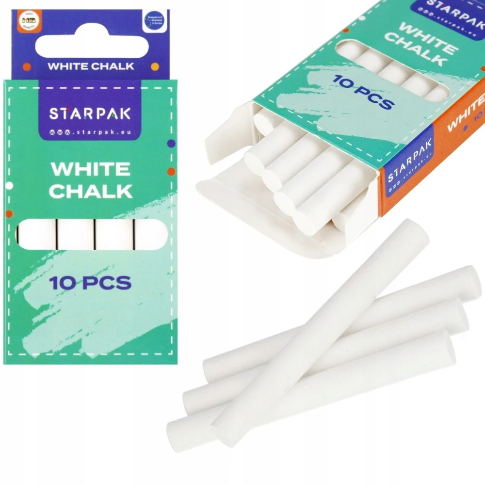 Starpak Mokyklinė balta kreida vaikams 10 vnt.