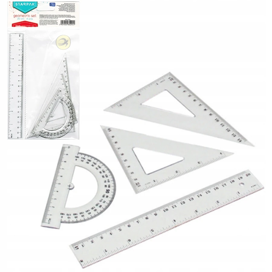 Starpak Mokyklinis geometrinis rinkinys 4 elementai