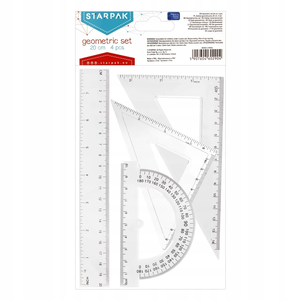 Starpak Mokyklinis geometrinis rinkinys 4 elementai