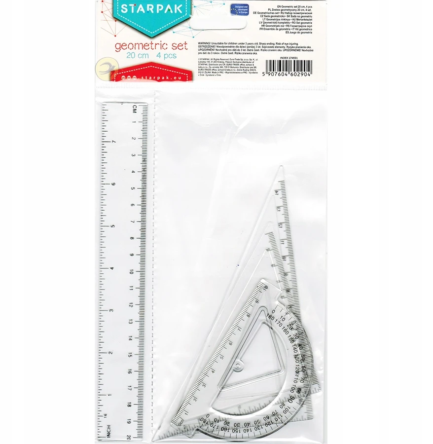 Starpak Mokyklinis geometrinis rinkinys 4 elementai