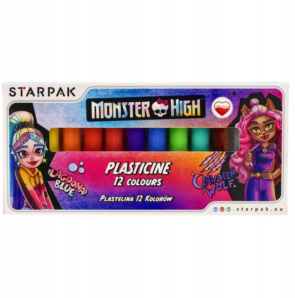Starpak Monster High plastelinas, 12 spalvų