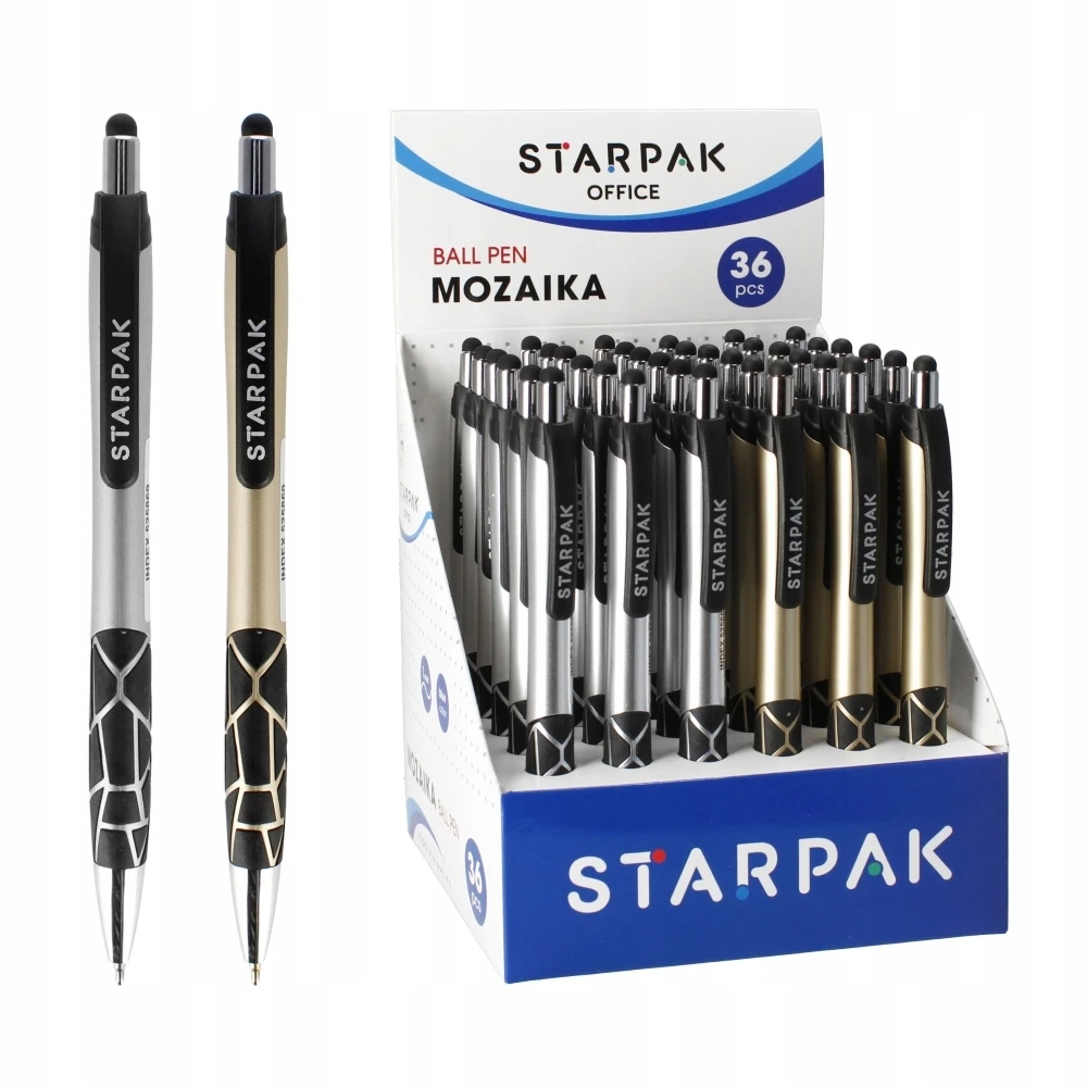Starpak "mozaika" automatinis rašiklis, 1mm, auksinis