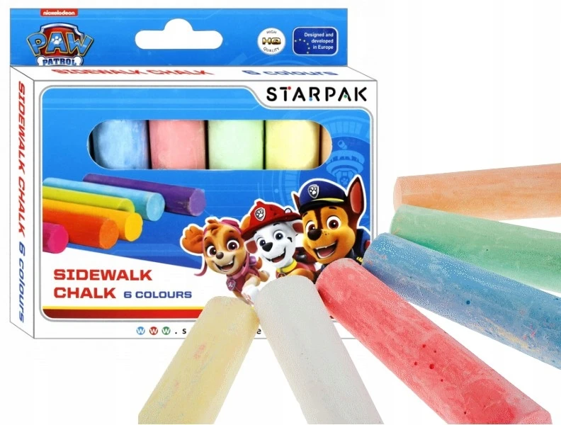 Starpak PAW PATROL COARSE ROAD CHALK, spalvinga, 6 spalvų