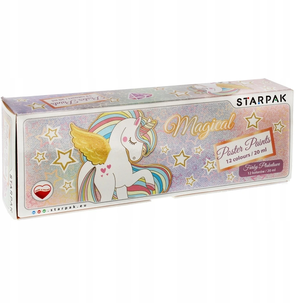 Starpak Plakatiniai dažai 12 spalvų mokykla Vienaragis