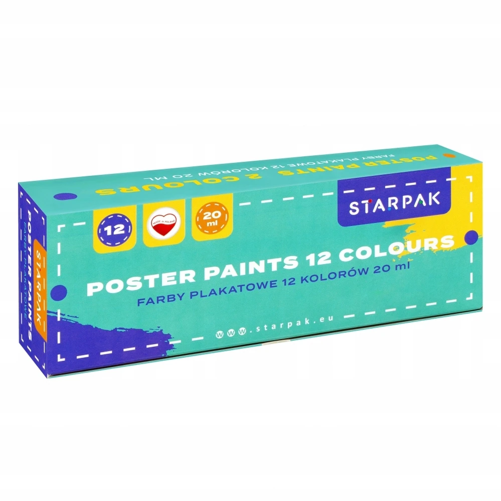 Starpak Plakatų dažai School2, 12 spalvų, 20 ml