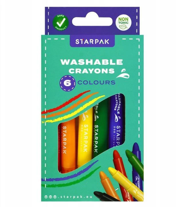 Starpak plaunamos spalvotos kreidelės, 6 vnt.