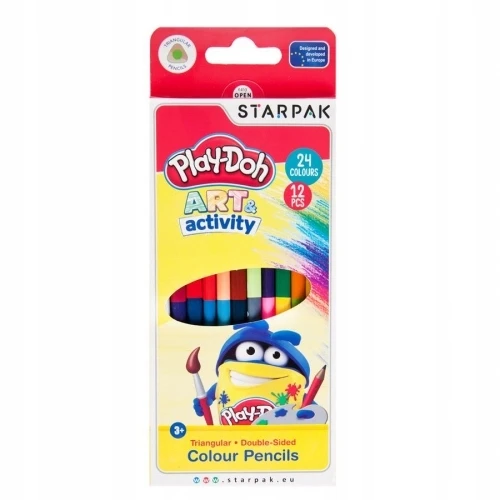 Starpak PLAY DOH KREDKI OŁÓWKOWE 12/24 KOL DWUKOLOROWE