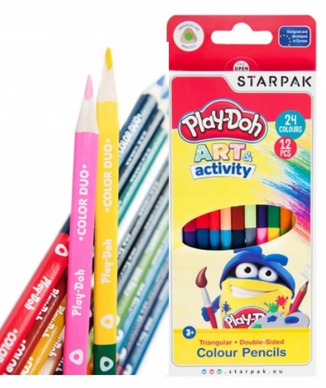 Starpak PLAY DOH KREDKI OŁÓWKOWE 12/24 KOL DWUKOLOROWE