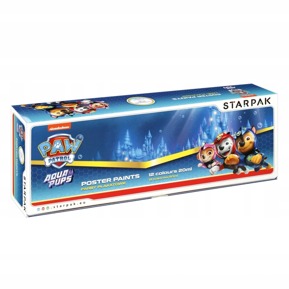 Starpak Psi Patrol Plakatiniai Dažai 12 Spalvų