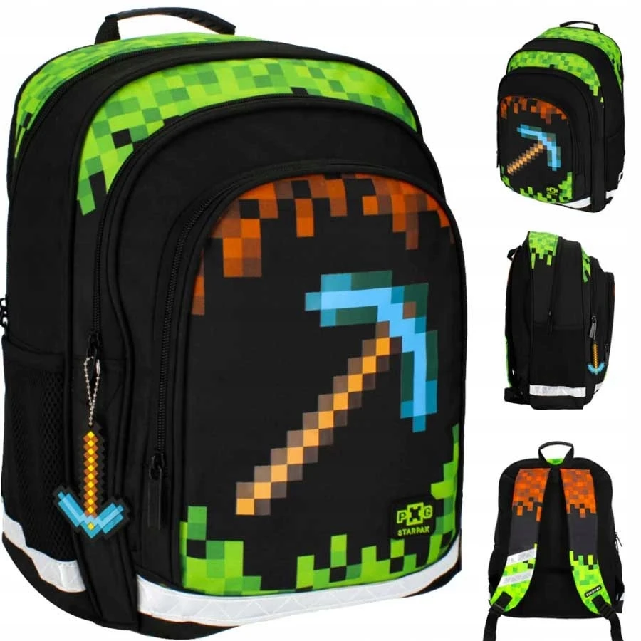Starpak Rinkinys: Kuprinė, rašiklinė ir maišelis berniukui, "pixel Game"
