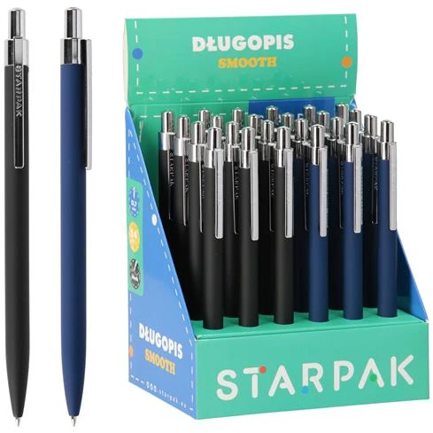 Starpak Smooth automatinis metalinis rašiklis, 0,7 mm, juodas