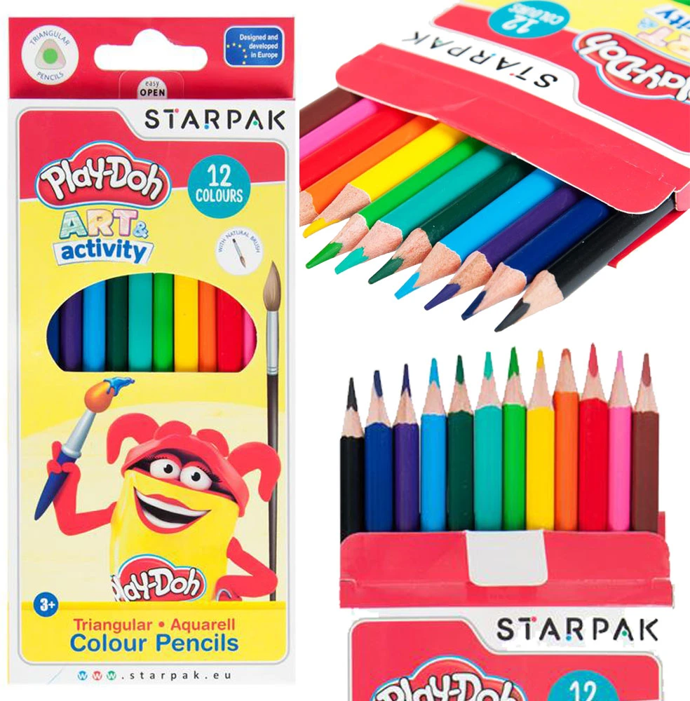 Starpak Vaikams akvareliniai pieštukai 12 spalvų su teptuku