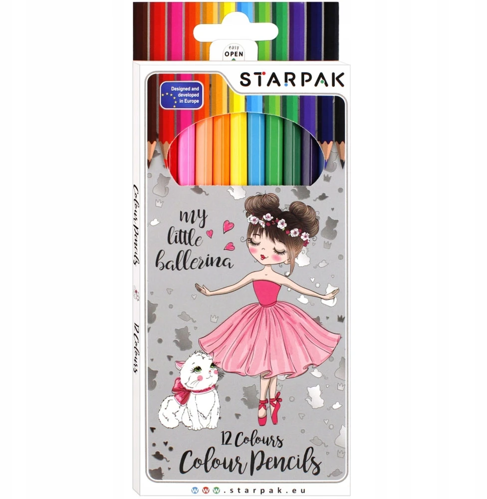 Starpak Vaikiški pieštukai 12 spalvų Balerina