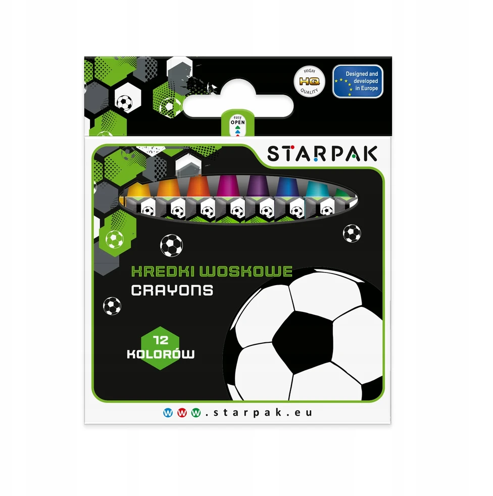 Starpak Vaško pieštukai 12 spalvų "football"