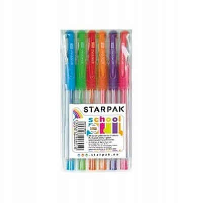 Starpak Želiniai rašikliai su blizgučiais, 6 spalvos, 0.7mm