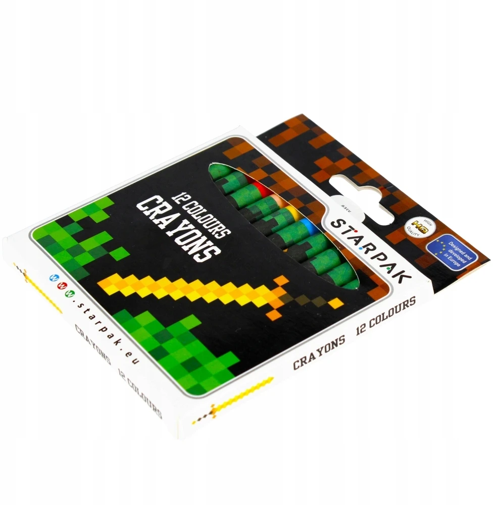 Starpak Žvakių vaškinės kreidelės 12 spalvų "Pixel" žaidimas