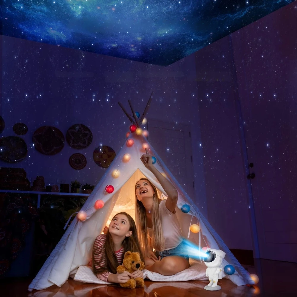 ROHSEL STARS PROJECTOR ASTRONAUTO NAKTINĖ LAMP 4TH GENERAL PROJECTOR 2026R. + NUOTOLINIS PULTAS