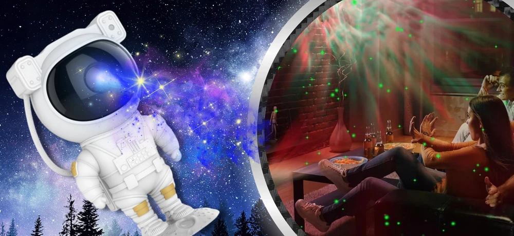 ROHSEL STARS PROJECTOR ASTRONAUTO NAKTINĖ LAMP 4TH GENERAL PROJECTOR 2026R. + NUOTOLINIS PULTAS