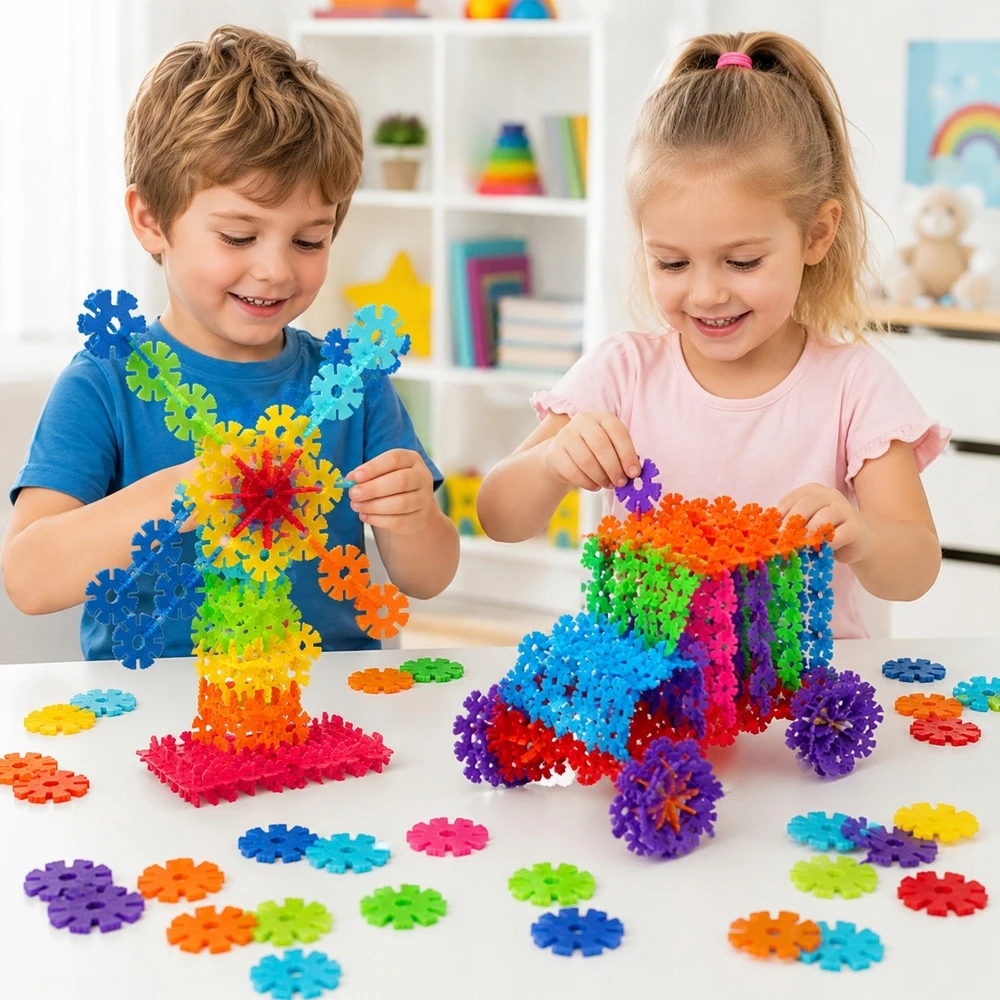 Stator 3D EDUKACINIAI KŪRYBINIAI MONTESSORI KONSTRUKCINIŲ KLALŲ RINKINYS 460 ELEMENTŲ. DIY
