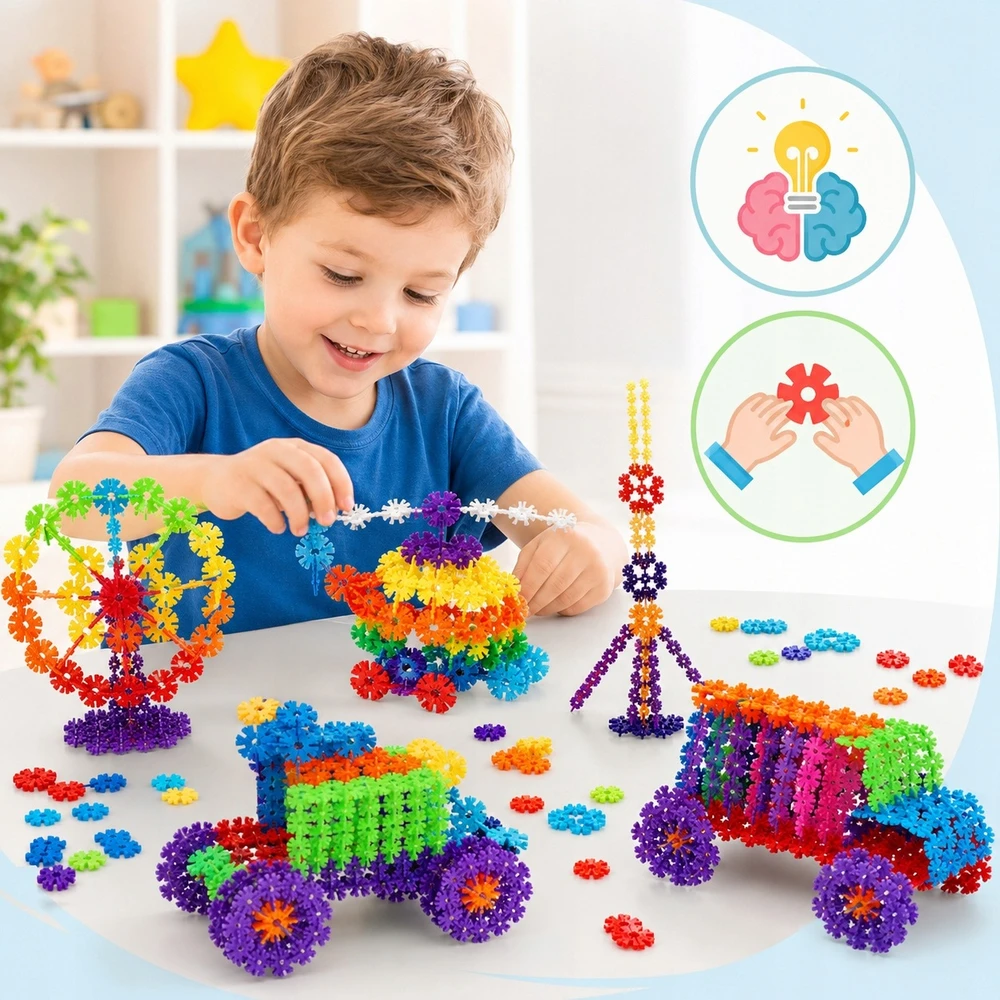 Stator 3D EDUKACINIAI KŪRYBINIAI MONTESSORI KONSTRUKCINIŲ KLALŲ RINKINYS 460 ELEMENTŲ. DIY
