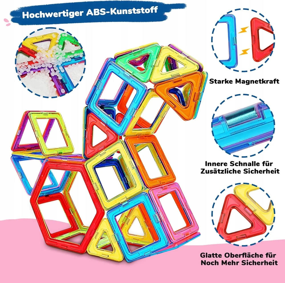 Stator 3D mokomieji magnetiniai blokeliai + STEM apžvalgos ratas vaikams Panelės