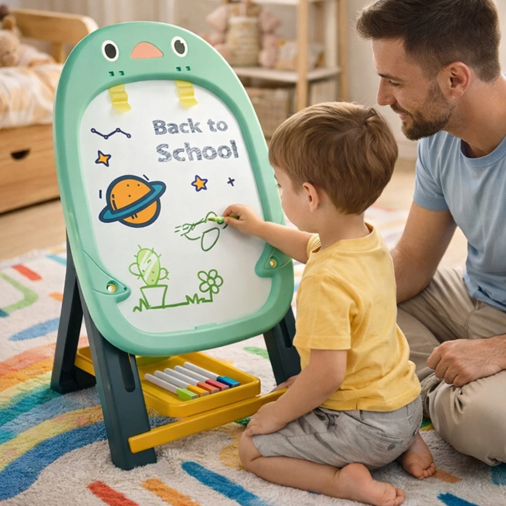 Stator EDUCATIONAL 2in1 Magnetinė kreida lenta Stovi + Priedai Žaidimai Kempinėlė